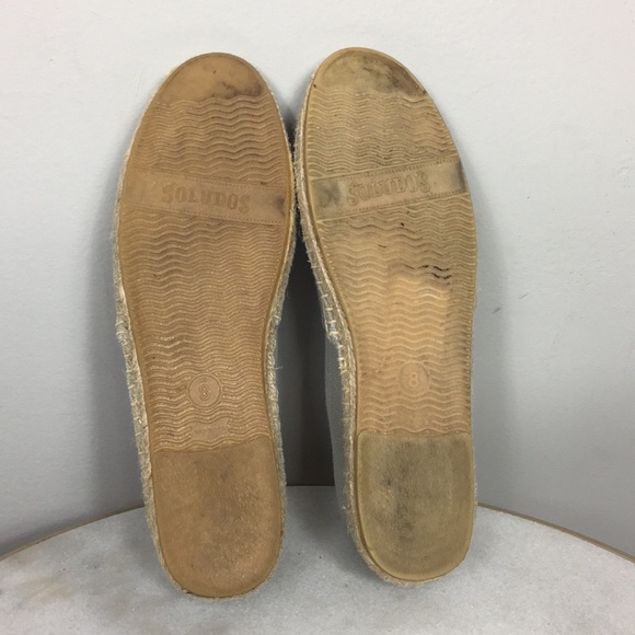 Soludos Cream Flat Espadrille Sz 8 - Picture 4 of 6